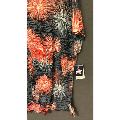 Westbound Americana Fireworks Print Top XL Polyester Rayon Casual Tee