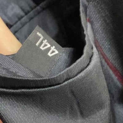 Haggar Suit Jacket Men 44L Gray Pinstripe Double Breasted Blazer Made USA Lined