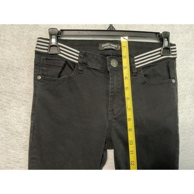Almost Famous Jeans Womens 5 Mid Rise Skinny Pants Stretch Striped Waistband