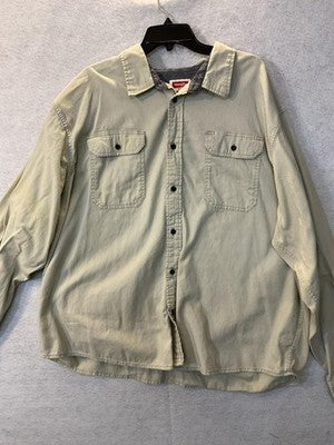Wrangler Flex For Comfort Shirt Mens 3XL Beige Stretch Long Sleeve Button Up