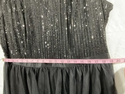 Berylove Dress Womens 3XL Black Sequin Tulle Scoop Neck Maxi Formal Gown NWT