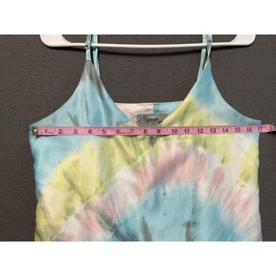 Spoon Tie-Dye Lined Cami Tank Top S | V-Neck Adjustable Straps Boho