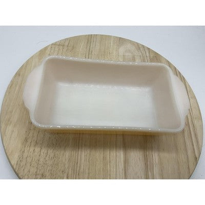 Vintage Fire-King Copper Tint Loaf Pan Milk Glass Baking Dish Oven Ware Made USA