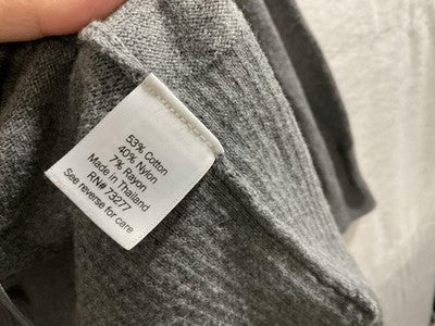 Croft & Barrow Cardigan Womens 1X Gray Open Front Knit Long Sleeve Pockets