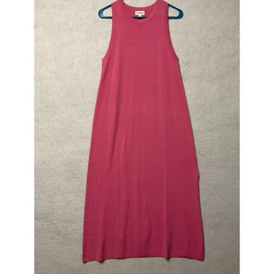The Drop Dress Ribbed Pink Women's Large Sleeveless Knit Tank Midi Shift