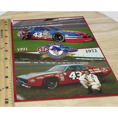 STP 20th Anniversary 1991 1972 #43 Daytona NASCAR Poster Card Richard Petty