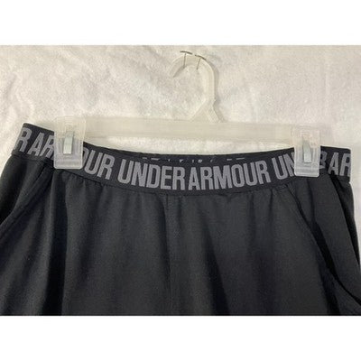Under Armour Capri Pants UNISEX MED Black Elastic Waist Pockets Athletic Pant