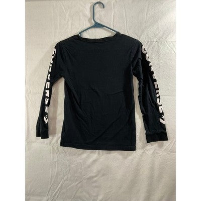 Converse Long Sleeve T-Shirt Boys Youth Medium Black Excellent Graphic Logo