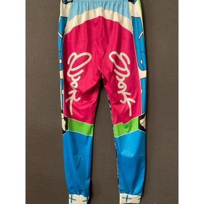 Unisex Multi Color PANTS M Retro 90s Jogger Elastic Waist Y2K Baggy