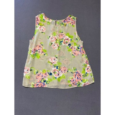 2 TOPS Bobbie Brooks Floral Tank Top/Emma James Maroon Sleeveless Size 1XL