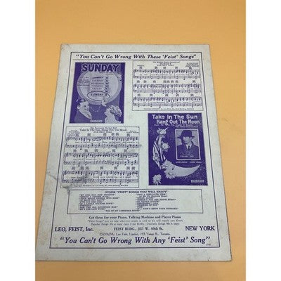 Lot of 4 Vintage Sheet Music – Jazz Age & Sentimental Songs, "The Song I Love"