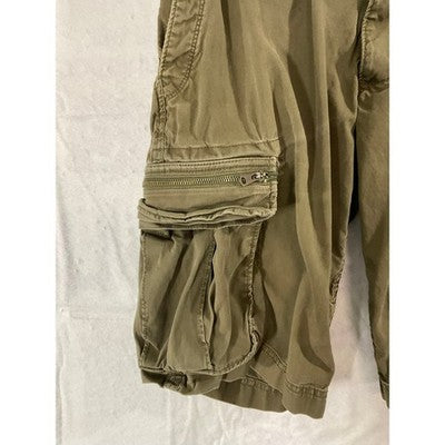 Cargo Shorts Mens 32 Olive Green Multi Pocket Zipper Accent Utility Outdoor