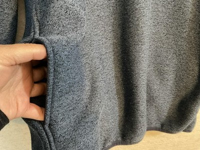 Eddie Bauer Sweatshirt Mens Large Blue Fleece Snap Mock Neck Pullover Pockets