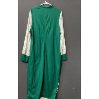 Shein Curve Green Floral Midi Dress 3XL Women's Party Wear Lace Detail Stretchy