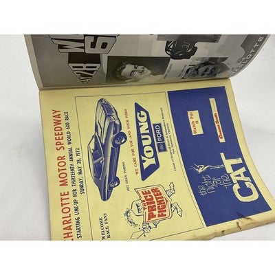 Vintage Charlotte Motor Speedway World 600 Program Magazine NASCAR 1972 70s