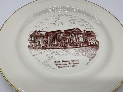 Vintage First Baptist Church Chickasha OK Sunday School Plate WW Art Studios