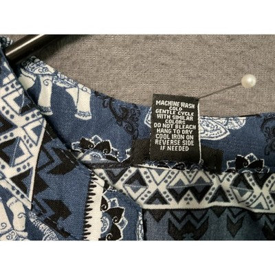 Rue 21 Dress Medium Elephant Print Roll Tab Sleeves Elastic Waist Safari
