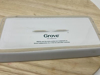 Grove Collaborative White Ceramic Vanity Tray Small Rectangular Bathroom Sink
