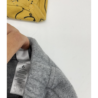 Carter's Bodysuit Pants Set 6M Yellow Koala Print Gray Fleece Outfit Baby