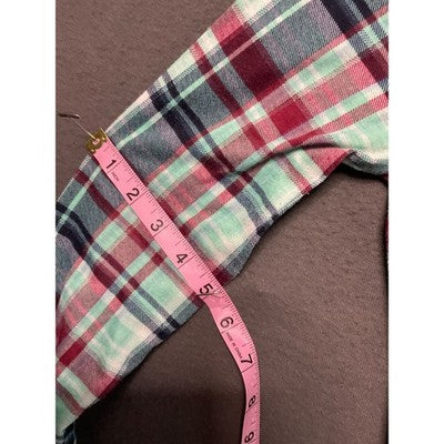 Vanity Small Plaid Flannel Shirt Red Blue Green Long Sleeve Western Style