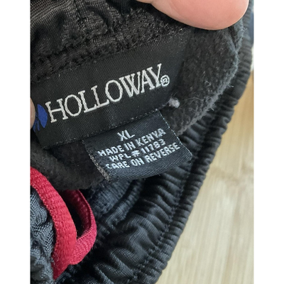 Holloway Pants Mens XL Black Red Athletic Track Warmup Zipper Leg Drawstring