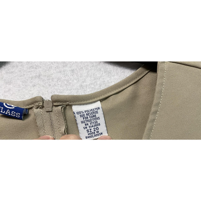 @Class Dress Girls Size 20 Tan Sleeveless Belted School Uniform Office Wear