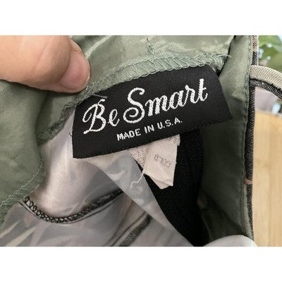 Be Smart Tank Top Womens Small Black Green Brown Leaf Print Strap Lined USA Y2K
