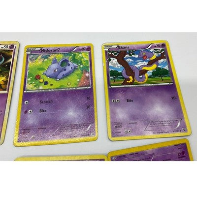 Pokemon Psychic Type Card Lot 6pc Purple Misdreavus Nidoran Ekans TCG Collection