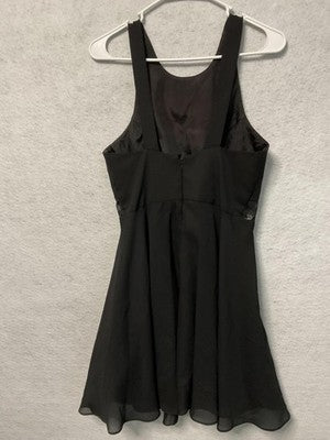 Vintage Faviana Dress Womens 7/8 Black Sequin Waist Chiffon Cocktail Party 90s