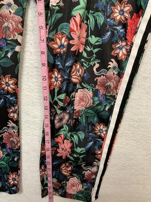 Project Runway Pants Womens XL Multicolor Floral Track Side Stripe Jogger Casual