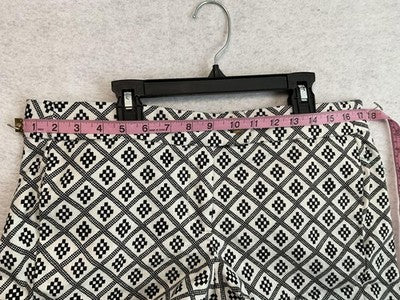 J.Crew Chino Shorts Womens 8 White Black Geometric Stretch Twill 4in Summer