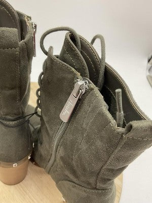 Charles By Charles David Boots Womens Size 7.5 Green Duffy Lace Up Studded Ankle