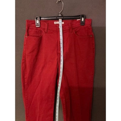 Lee Classic Fit Red Denim Pants 32x30 High Waist Cotton Blend Women’s High Waist