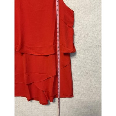 Dokotoo Romper Womens Large Red Sleeveless Layered Asymmetrical Dressy Overlay