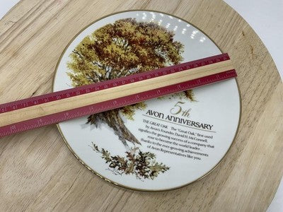 Avon 5th Anniversary Oak Commemorative Award Porcelain Plate 1993 Japan 22K Gold