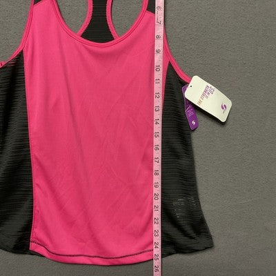 Soffe Dri Racerback Colorblock Athletic Tank Top Moisture Wicking Pink S NWT