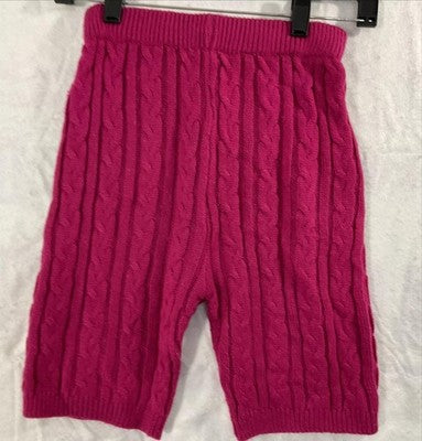 Love Sense Shorts Womens Small Pink Cable Knit Bermuda Elastic Waist Casual