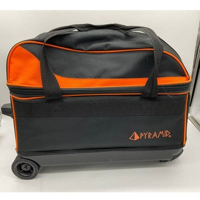 Pyramid Bowling Ball Bag Unisex OS Black Orange Rolling 2 Ball Tote Carrier
