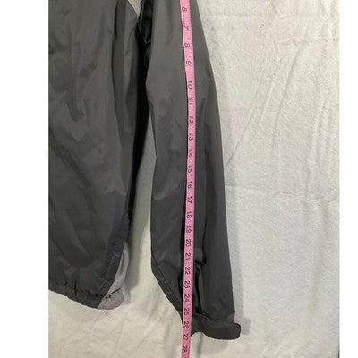 Columbia Windbreaker Jacket Mens Small Gray Full Zip Mesh Lined Hiking Coat