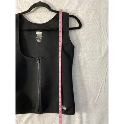 Nicole Miller Sport Waist Trainer Vest Women XL Black Neoprene Zipper Workout