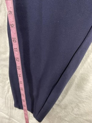Torrid Pants Womens 24R Blue Ponte Cropped Dress Stretch Zip Pockets Workwear