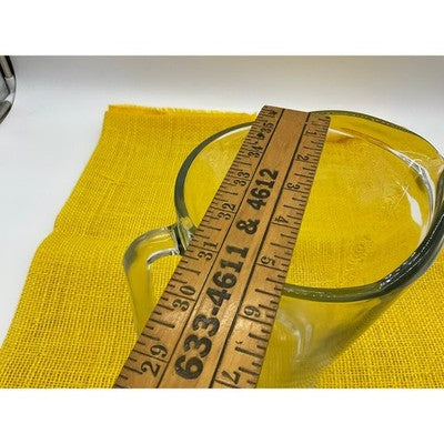 Vintage Glass Pitcher Clear Heavy Tapered Water Juice Carafe Serving MCM