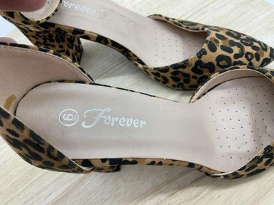 Forever Shoes Womens Size 6 Brown Leopard D'Orsay Ankle Strap Pumps SONGFUL-6