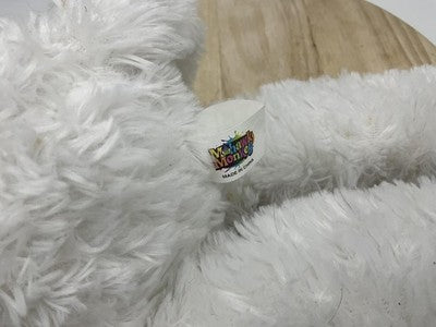 Mohawk Monkey Rainbow Plush Stuffed Animal White Fuzzy Long Legs Multicolor