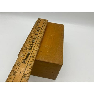 Mississippi Glass Wooden Storage Box 8"x5"4" Tan Industrial Vintage Crate