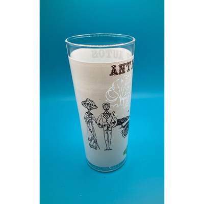 Vintage Barware:6.5" Highball Glass 1909 Nash Rambler Antique Auto Design Retro