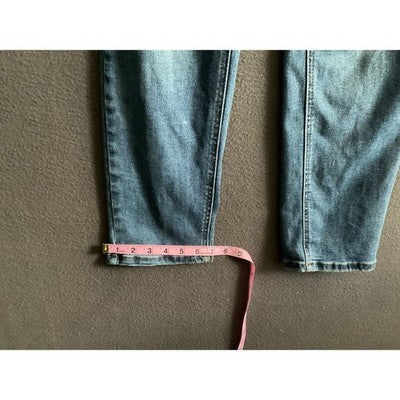 NAX JEAN Collection Blue Distressed Ripped Denim Jeans Sz 5/27 Stretch