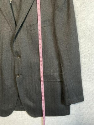 Paul Betenly Sport Coat Mens 48L Gray Wool Cashmere Herringbone Blazer