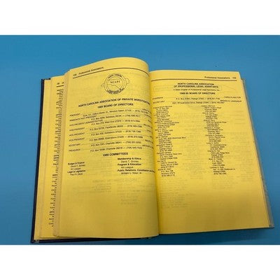 1989 North Carolina Legal Directory Published Annually Vintage Reference Book