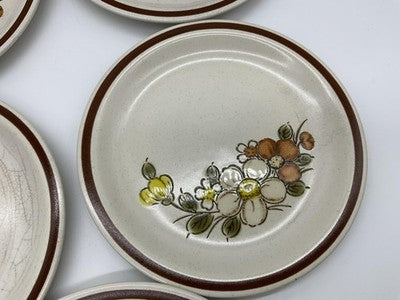 Vintage Woodhaven Collection Sunnybrook Bread Plates Set Of 5 Floral Stoneware